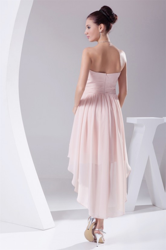 High Low Sweetheart Chiffon Short Bridesmaid Dresses 02010342