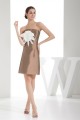 Short/Mini Handmade Flowers Taffeta Sleeveless Bridesmaid Dresses 02010347