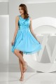 Short/Mini Ruffles A-Line Chiffon Elastic Woven Satin Bridesmaid Dresses 02010351