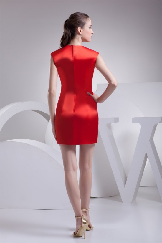 Silk like Satin Sheath/Column Sleeveless Bridesmaid Dresses 02010362