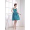 Sleeveless Taffeta Bows Halter Knee-Length Short Bridesmaid Dresses 02010370