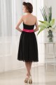 A-Line Soft Strapless Chiffon Short Black Bridesmaid Dresses 02010373