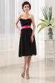 A-Line Soft Strapless Chiffon Short Black Bridesmaid Dresses 02010373