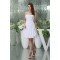A-Line Strapless Sleeveless Short/Mini White Bridesmaid Dresses 02010377