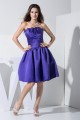 Strapless Satin Pleats Knee-Length Sleeveless Bridesmaid Dresses 02010378