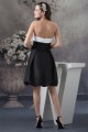 A-Line Knee-Length Strapless Sleeveless Black White Bridesmaid Dresses 02010387