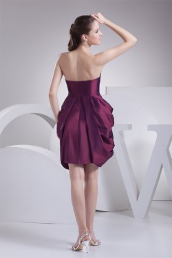 Short/Mini Taffeta Strapless Sleeveless Short Bridesmaid Dresses 02010388