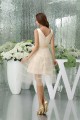 A-Line Tea Length V-Neck Fine Netting Sleeveless Bridesmaid Dresses 02010393 A-Line Tea Length V-Neck Fine Netting Sleeveless Bridesmaid Dresses 02010393