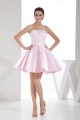 A-Line Ruffles Satin Soft Sweetheart Short/Mini Pink Bridesmaid Dresses 02010397