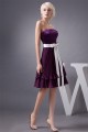 A-Line Sleeveless Pleats Knee-Length Short Purple Bridesmaid Dresses 02010399