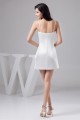 Bows Spaghetti Straps Silk like Satin Short White Bridesmaid Dresses 02010404