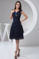 Chiffon Knee-Length Sleeveless V-Neck A-Line Bridesmaid Dresses 02010405