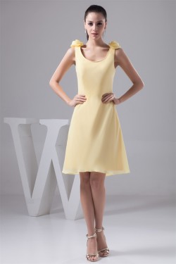 A-Line Handmade Flowers Chiffon Bridesmaid Dresses 02010406