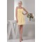 Chiffon Spaghetti Straps Short Yellow Bridesmaid Dresses 02010407