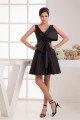 A-Line Handmade Flowers Short/Mini Sleeveless Short Black Bridesmaid Dresses 02010411 A-Line Handmade Flowers Short/Mini Sleeveless Short Black Bridesmaid Dresses 02010411
