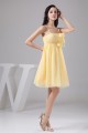 A-Line Knee-Length Sequins Chiffon Sleeveless Short Yellow Bridesmaid Dresses Maternity Dresses 02010415