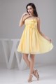 A-Line Knee-Length Sequins Chiffon Sleeveless Short Yellow Bridesmaid Dresses Maternity Dresses 02010415