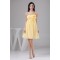 A-Line Knee-Length Sequins Chiffon Sleeveless Short Yellow Bridesmaid Dresses Maternity Dresses 02010415