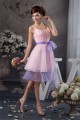 Ruffles Scoop Sleeveless Knee-Length Short Pink Bridesmaid Dresses 02010422