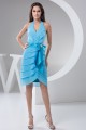 Sheath/Column Sleeveless Beading Knee-Length Short Blue Bridesmaid Dresses 02010423