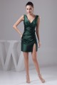 Short/Mini Handmade Flowers Satin Short Bridesmaid Dresses 02010426