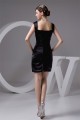 Silk like Satin Short/Mini Sleeveless Straps Short Black Bridesmaid Dresses 02010431