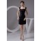 Silk like Satin Short/Mini Sleeveless Straps Short Black Bridesmaid Dresses 02010431