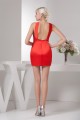 Sleeveless Satin Silk like Satin Beading Short Red Bridesmaid Dresses 02010438