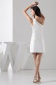 Sleeveless Satin One-Shoulder Short White Bridesmaid Dresses 02010439