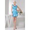 Sleeveless V-Neck Beaded Short Blue Bridesmaid Dresses 02010440