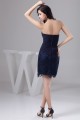 Soft Sweetheart Short/Mini Lace and Chiffon Sleeveless Best Short Navy Blue Bridesmaid Dresses 02010441