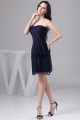 Soft Sweetheart Short/Mini Lace and Chiffon Sleeveless Best Short Navy Blue Bridesmaid Dresses 02010441