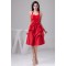 Taffeta Bows Halter A-Line Knee-Length Short Red Bridesmaid Dresses 02010446