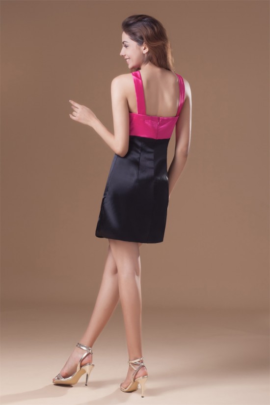 A-Line Color Contrast Short/Mini Sleeveless Short Bridesmaid Dresses 02010452