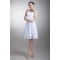 A-Line Knee-Length Chiffon Halter Short White Bridesmaid Dresses 02010453