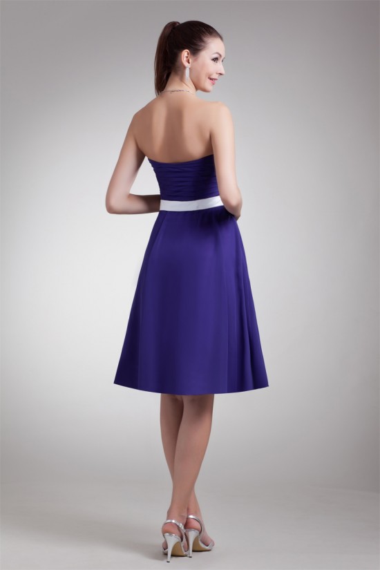 A-Line Knee-Length Strapless Sleeveless Best Short Bridesmaid Dresses 02010454