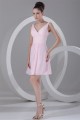 A-Line Ruffles Short/Mini Sleeveless V-Neck Best Short Pink Bridesmaid Dresses 02010456