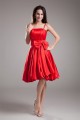 Bows Satin Sleeveless A-Line Spaghetti Straps Short Bridesmaid Dresses 02010464