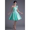 A-Line Knee-Length Bows Sleeveless Satin One-Shoulder Short Bridesmaid Dresses 02010465