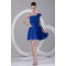 A-Line One-Shoulder Cascading Ruffles Short Blue Chiffon Bridesmaid Dresses 02010471