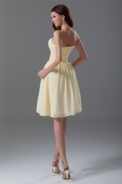 Chiffon Ruched Knee-Length Short Bridesmaid Dresses 02010473