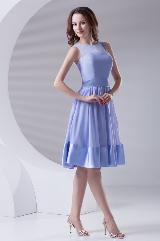 A-Line Chiffon Elastic Knee-Length Short Bridesmaid Dresses 02010478