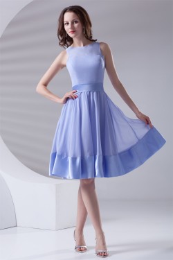 A-Line Chiffon Elastic Knee-Length Short Bridesmaid Dresses 02010478