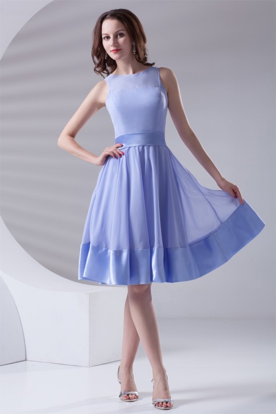 A-Line Chiffon Elastic Knee-Length Short Bridesmaid Dresses 02010478