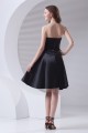 A-Line Most Popular Strapless Pleats Short Black Bridesmaid Dresses 02010480