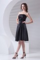 A-Line Most Popular Strapless Pleats Short Black Bridesmaid Dresses 02010480