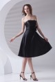 A-Line Most Popular Strapless Pleats Short Black Bridesmaid Dresses 02010480