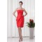 Elegant Sheath/Column Satin Pleats Knee-Length Bridesmaid Dresses 02010481