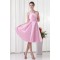 A-Line Handmade Flowers One-Shoulder Short Pink Bridesmaid Dresses 02010483