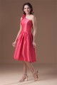 Handmade Flowers Knee-Length A-Line Taffeta Short Bridesmaid Dresses 02010484